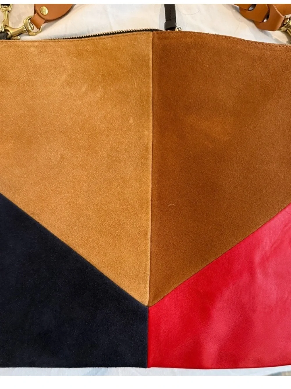Clare V Fold over color block clutch